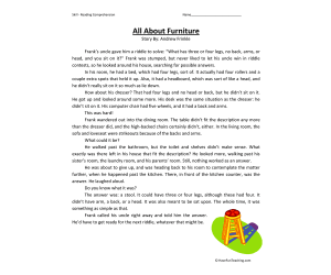 All About Furniture Reading Comprehension Worksheet