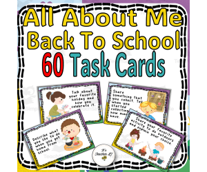 All About Me Back To School BTS ELA Task Cards Grade 3 4 5 6