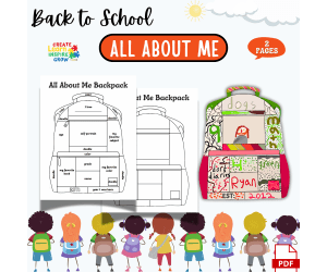 All About Me Backpack Worksheet First Week Back to school activity Wri