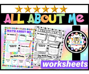 All About Me Math Poster Activity for Back to School with Writing