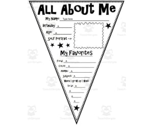 All About Me Pennant - Google Slides Version