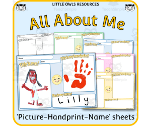All About Me - 'Picture-Handprint-Name' Sheets