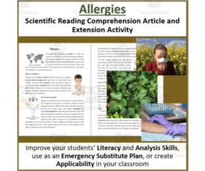 Allergies Reading Comprehension Article - Grade 8 and Up