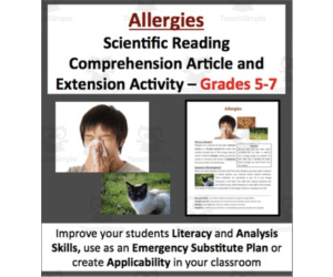 Allergies - Scientific Reading Comprehension Article – Grades 5-7