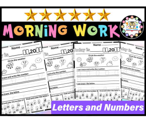 Alphabet & Numbers Morning Work September Kindergarten Spiral Review