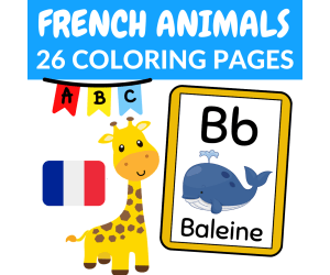 Alphabet Animals Flashcards in French