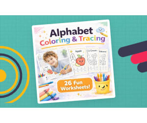 Alphabet Coloring Pages A-Z Printable ABC Tracing Workbook PDF