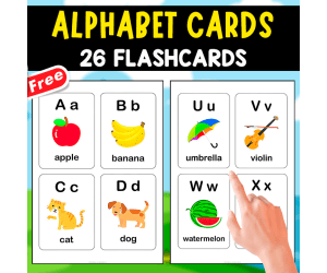 ALPHABET FLASHCARDS | 26 FREE CARDS FOR KIDS