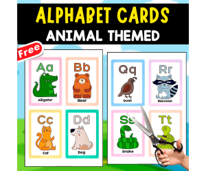 ALPHABET FLASHCARDS | ANIMAL CUTE THEMED