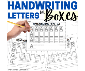 Alphabet Handwriting Boxes with Capital Letters