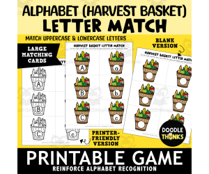 Alphabet Harvest Basket Letter Match Uppercase/Lowercase Matching Game