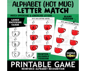 Alphabet Hot Mug Letter Match Uppercase and Lowercase Matching Game
