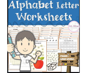 Alphabet Letters: Letter Worksheets | Letter Recognition, Tracing Kindergarten