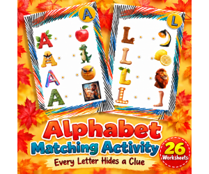 Alphabet Matching Worksheets A–Z: Letter Recognition with Picture Clue