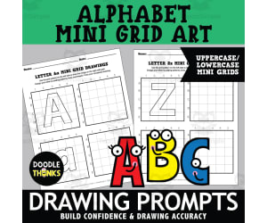 Alphabet Mini Grid Art Prompts | Build Confidence & Drawing Accuracy