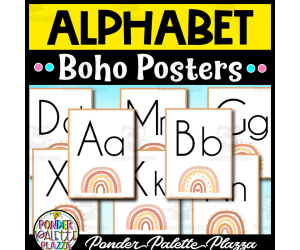 Alphabet Posters - Boho Rainbow Classroom Decor