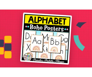 Alphabet Posters - Boho Rainbow Classroom Decor