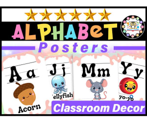 Alphabet Posters | Boho Rainbow Neutral Classroom Decor