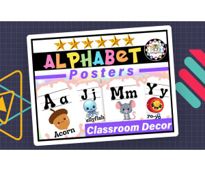 Alphabet Posters | Boho Rainbow Neutral Classroom Decor