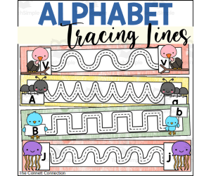 Alphabet Prewriting Tracing Lines with Animals