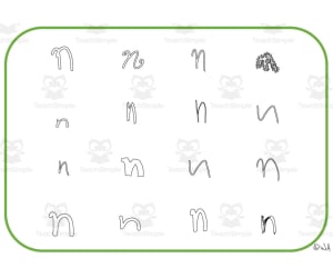 Alphabet Visual Cards - Letter N Mats