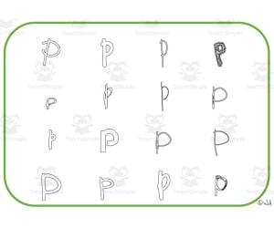 Alphabet Visual Cards - Letter P Mats