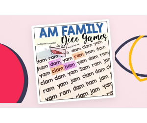 AM Word Dice Games - A CVC Phonics Center