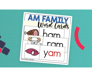 AM Word Family Word Wall Cards