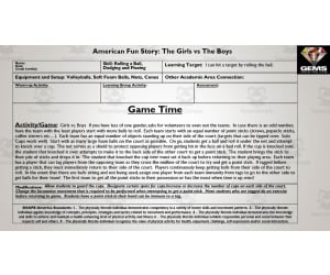 American Fun Story: The Girls vs. The Boys PE Game