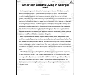 American Indians in Georgia Reading Packet