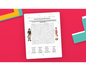 American Revolution Word Search + Sentence Activity