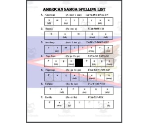 American Samoa Spelling List