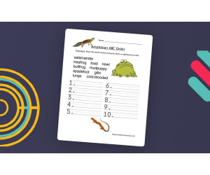 Amphibians Alphabetical Order Worksheet