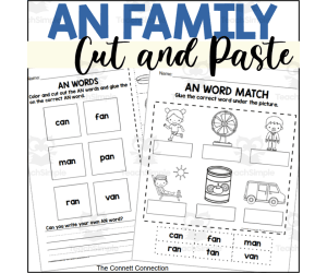 AN Word Family Cut and Paste Worksheets