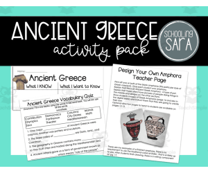 Ancient Greece Activity Pack - VA SOL Aligned