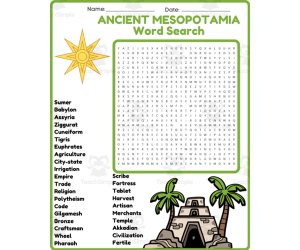 ANCIENT MESOPOTAMIA Word Search Worksheet Activity