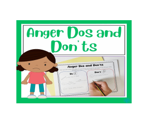 Anger Dos and Don't Worksheet