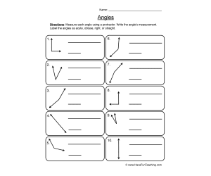 Angles Measuring Worksheet