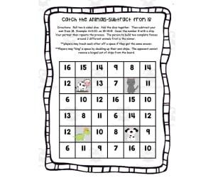 Animal Capture Subtraction Game