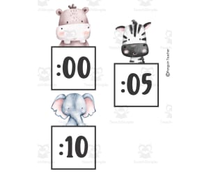 Animal Clock Labels