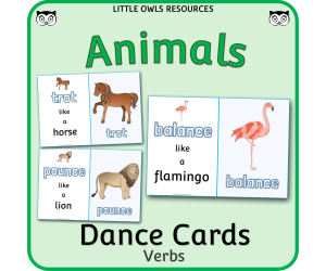 Animal Dance Cards Verbs
