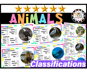 Animal Habitats Classification Mammals,Birds,Fish,Reptile & Amphibian