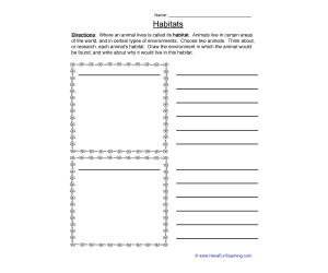 Animal Habitats Worksheet