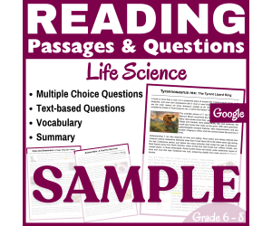 Animal Skin, Cats, & T. Rex: SAMPLE Reading passage (Docs)