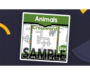 Animals Crossword: 1 Page Sample (PDF)
