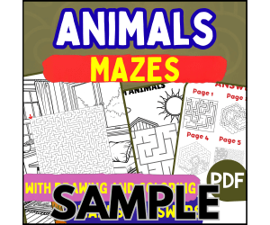Animals Maze: 1 Page Sample (PDF)