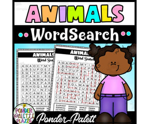 Animals Word search Puzzles + Answers Included