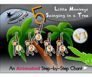Animated Chant: 5 Little Monkeys Swinging VI
