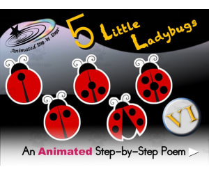 Animated Poem: 5 Little Ladybugs VI