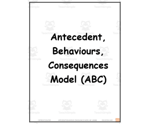 Antecedent behavior consequence model (ABC) (#2089)